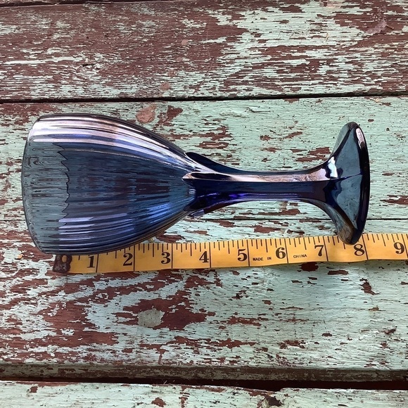 Vintage Blue Goblets Glasses Wedding Garden Party Kitchen - Picture 6 of 9